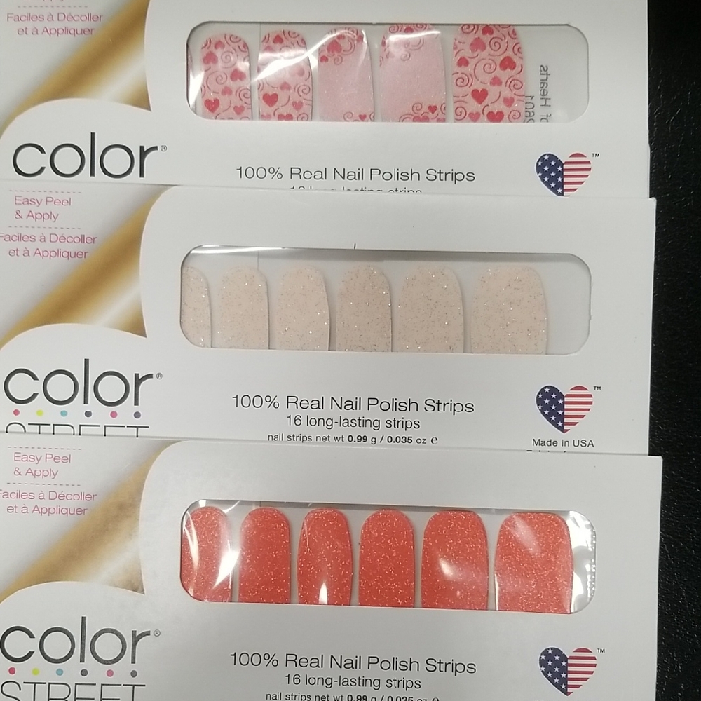 Color Street Pink and Coral Nail Polish Strips